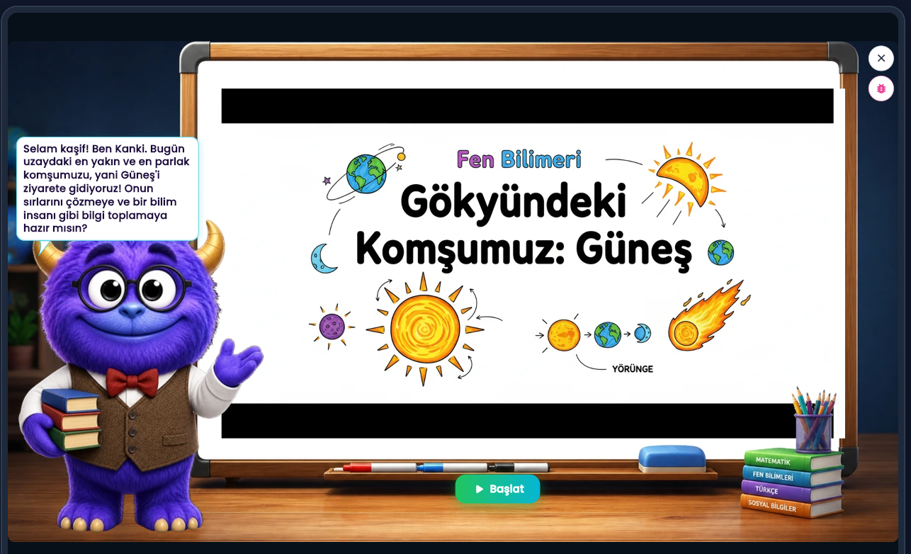Kanki yapay zeka arkadaş ekranı