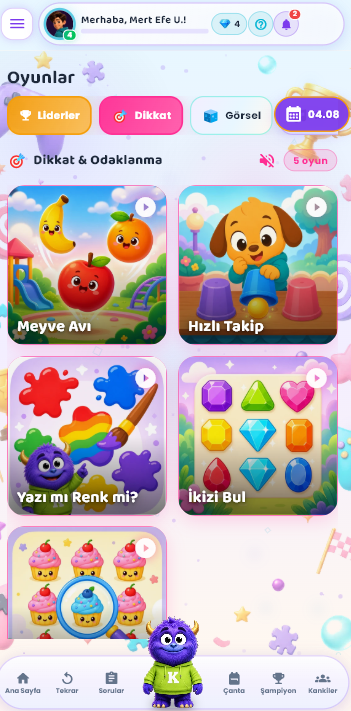 Oyunlar ekranı